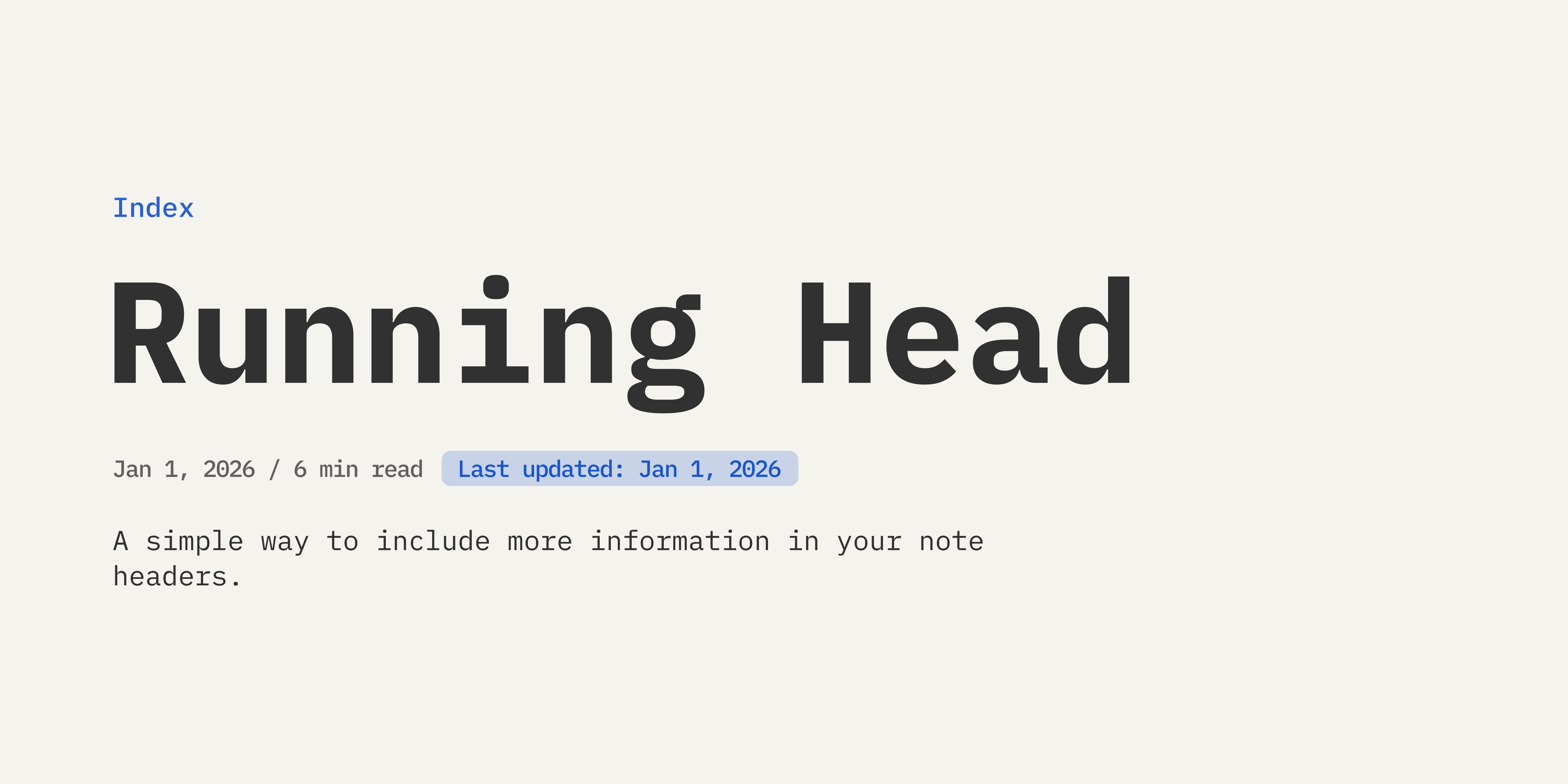 Running Head Banner