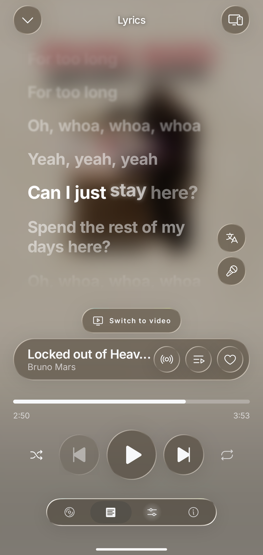 Synced lyrics