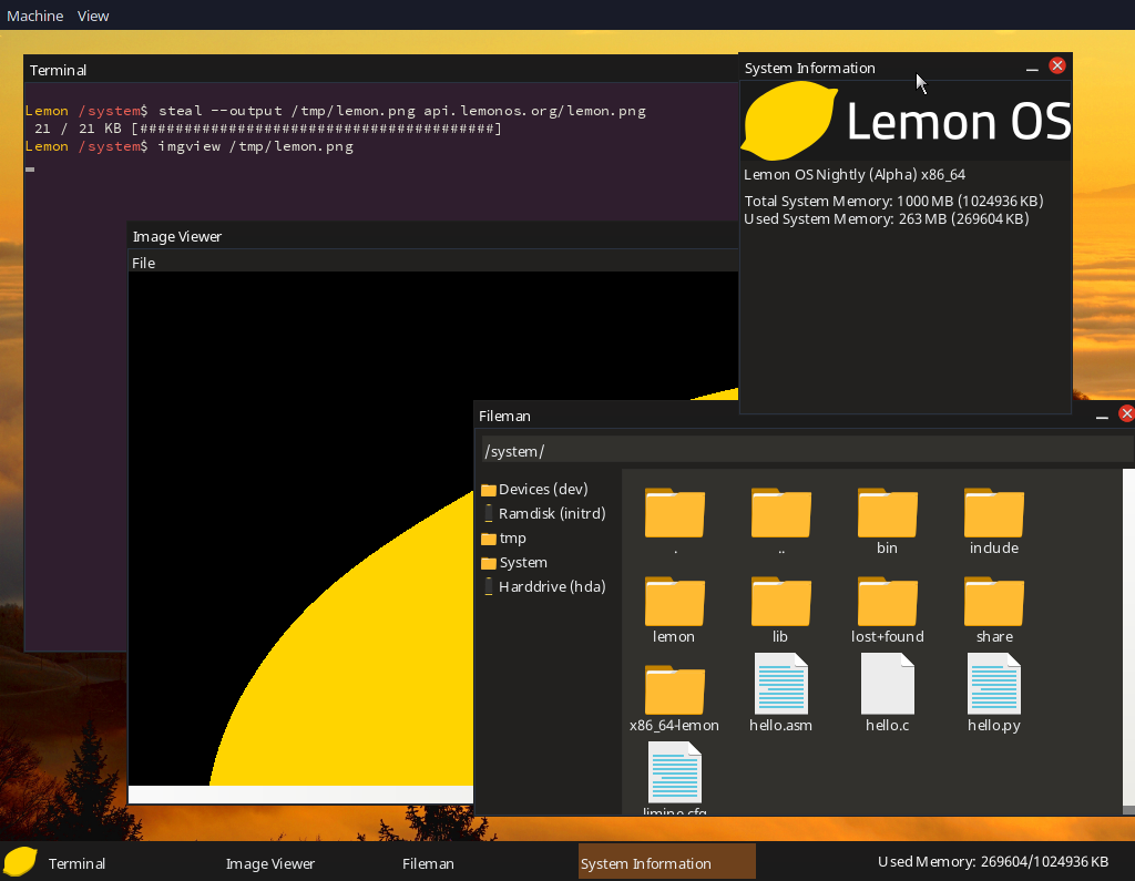Lemon OS Screenshot