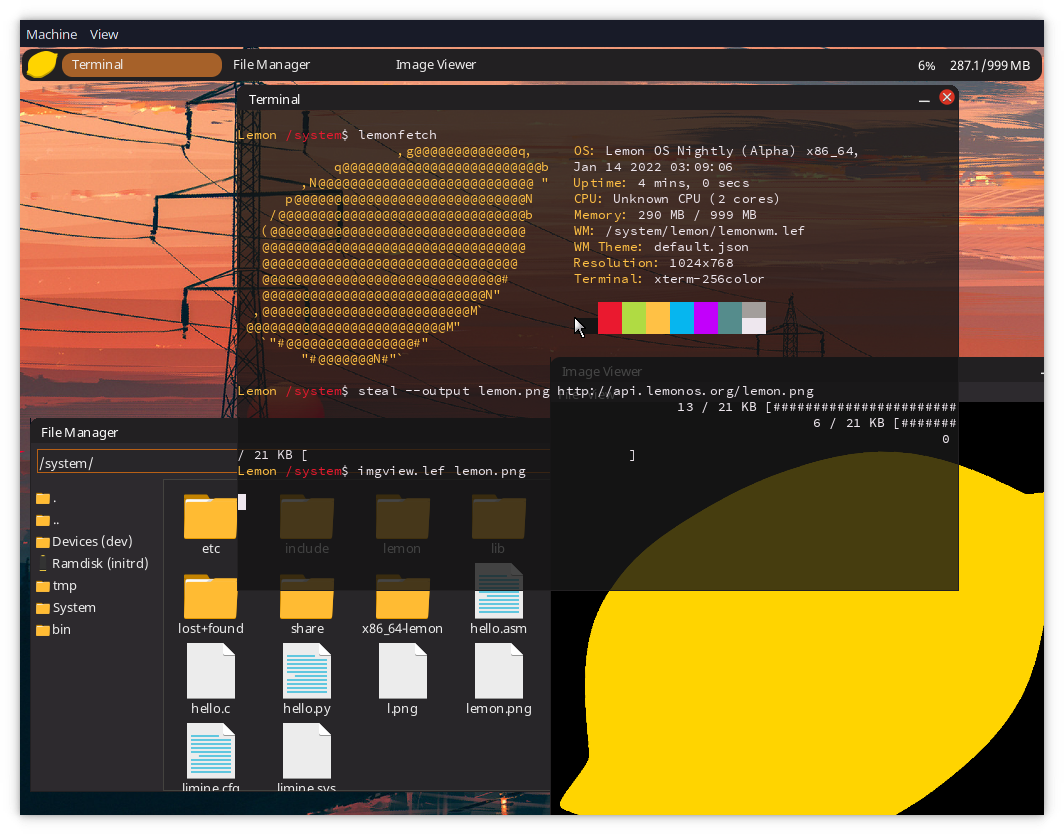Lemon OS Screenshot