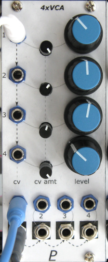 Eurorack 4XVCA Module, from the project README