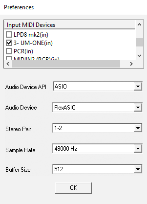 Sforzando preferences