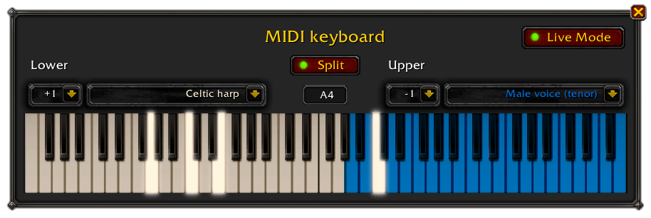 MIDI keyboard UI