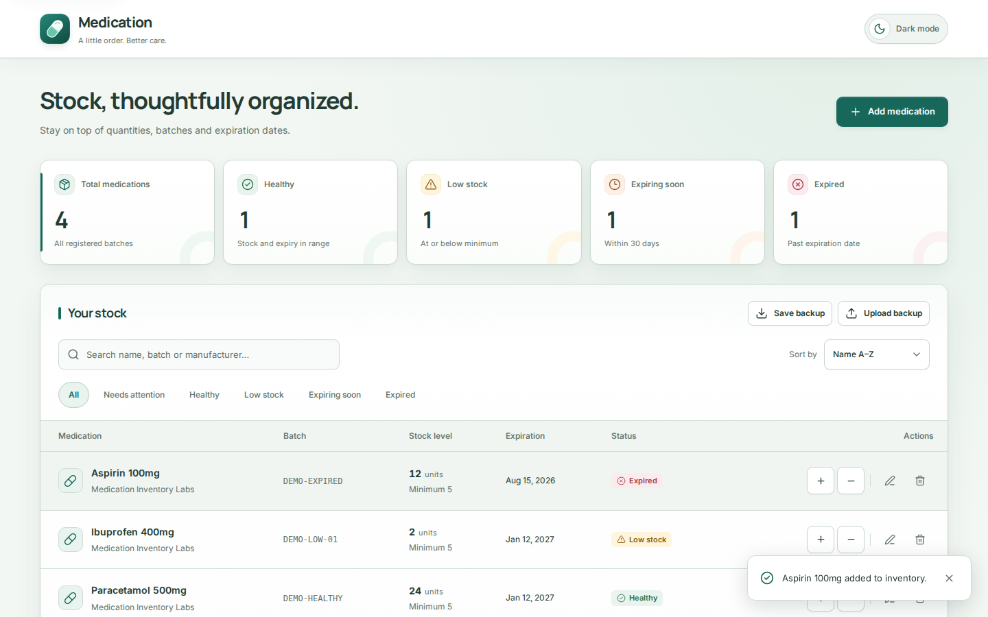 Medication Inventory Preview