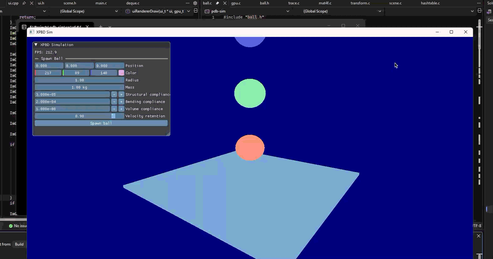 XPBD simulation demo