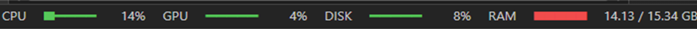 CPU, GPU, disk and memory in the VS Code status bar