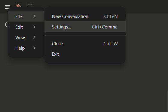 open settings