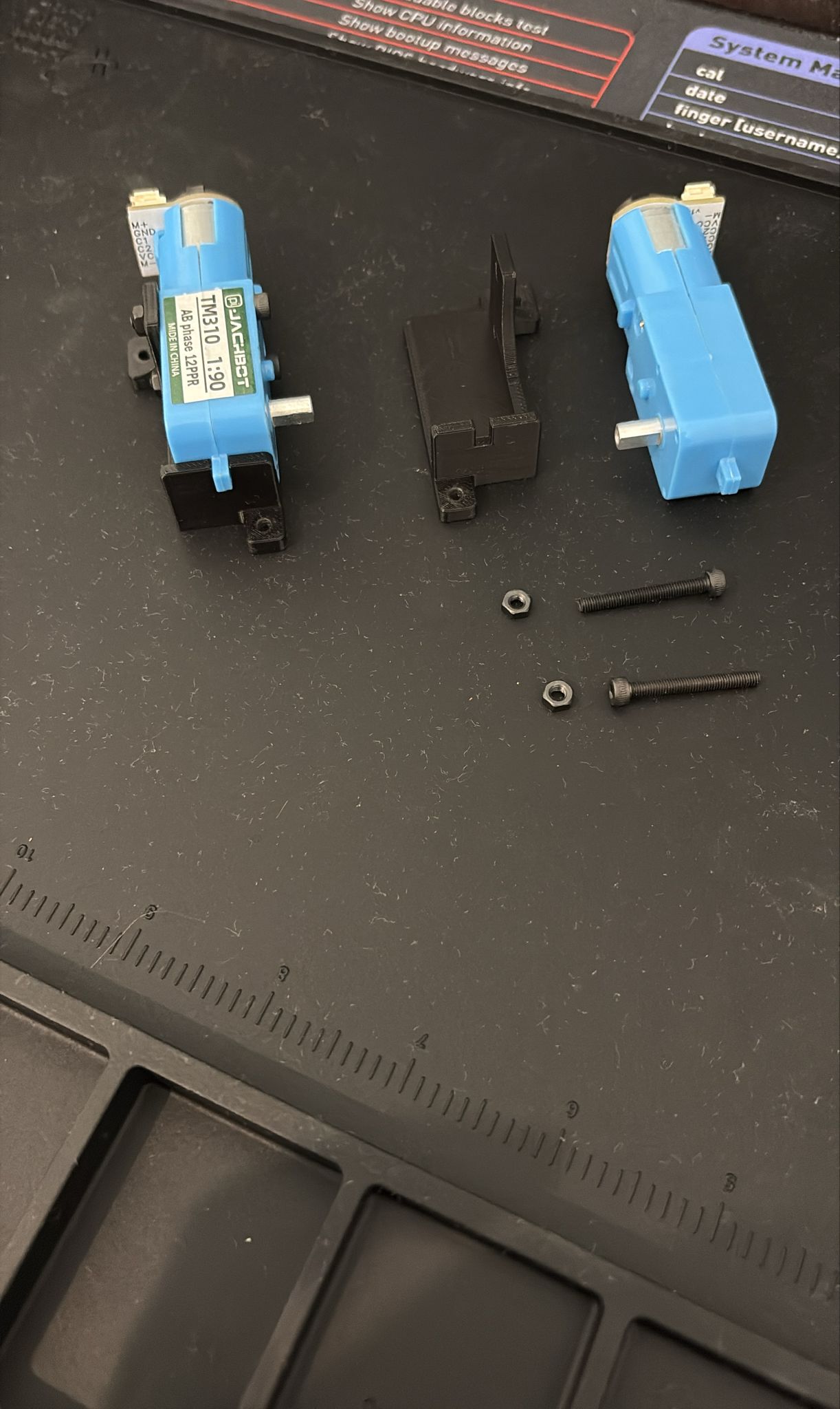 Motor secured in mount