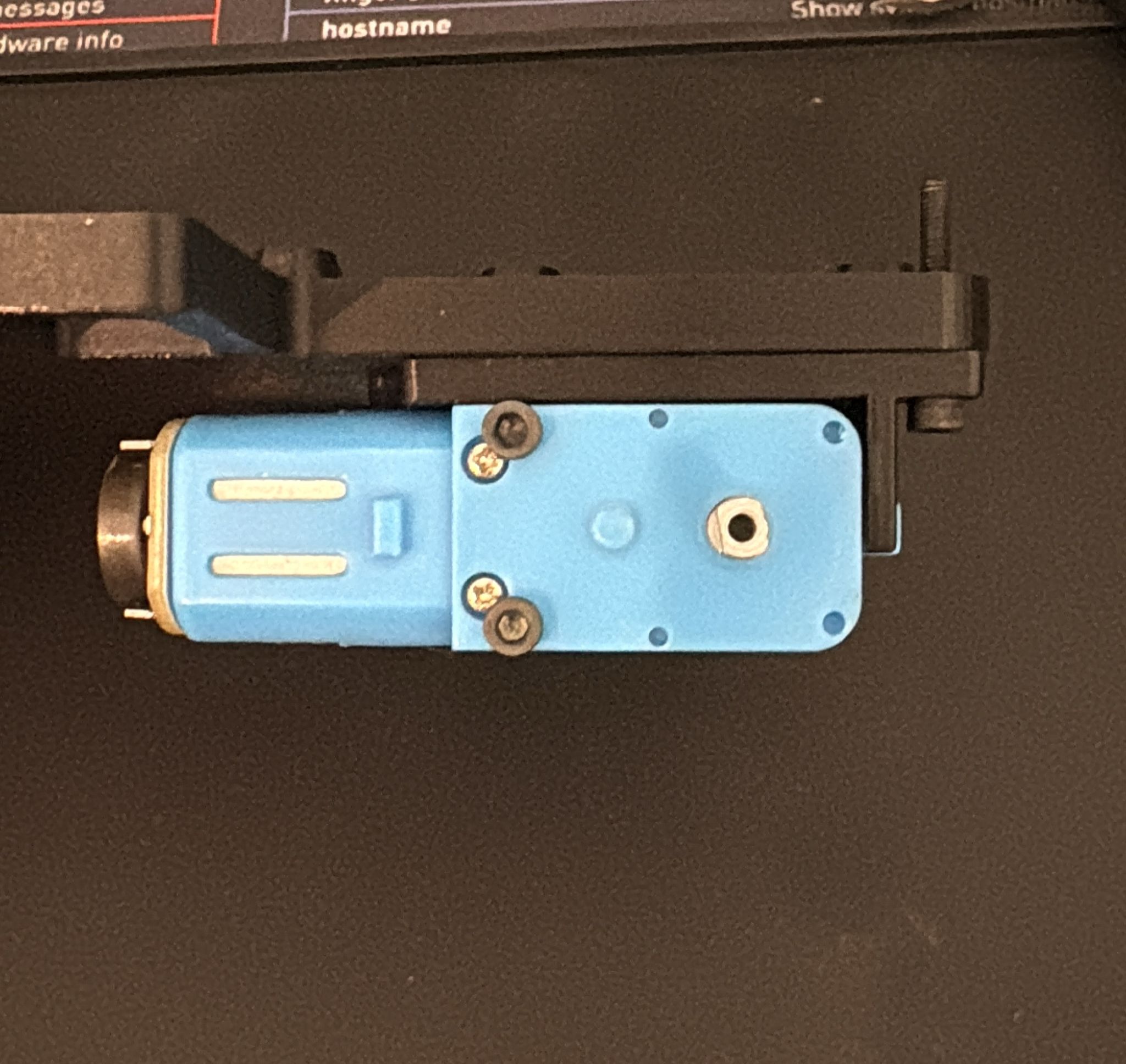 Motor mounted to base plate