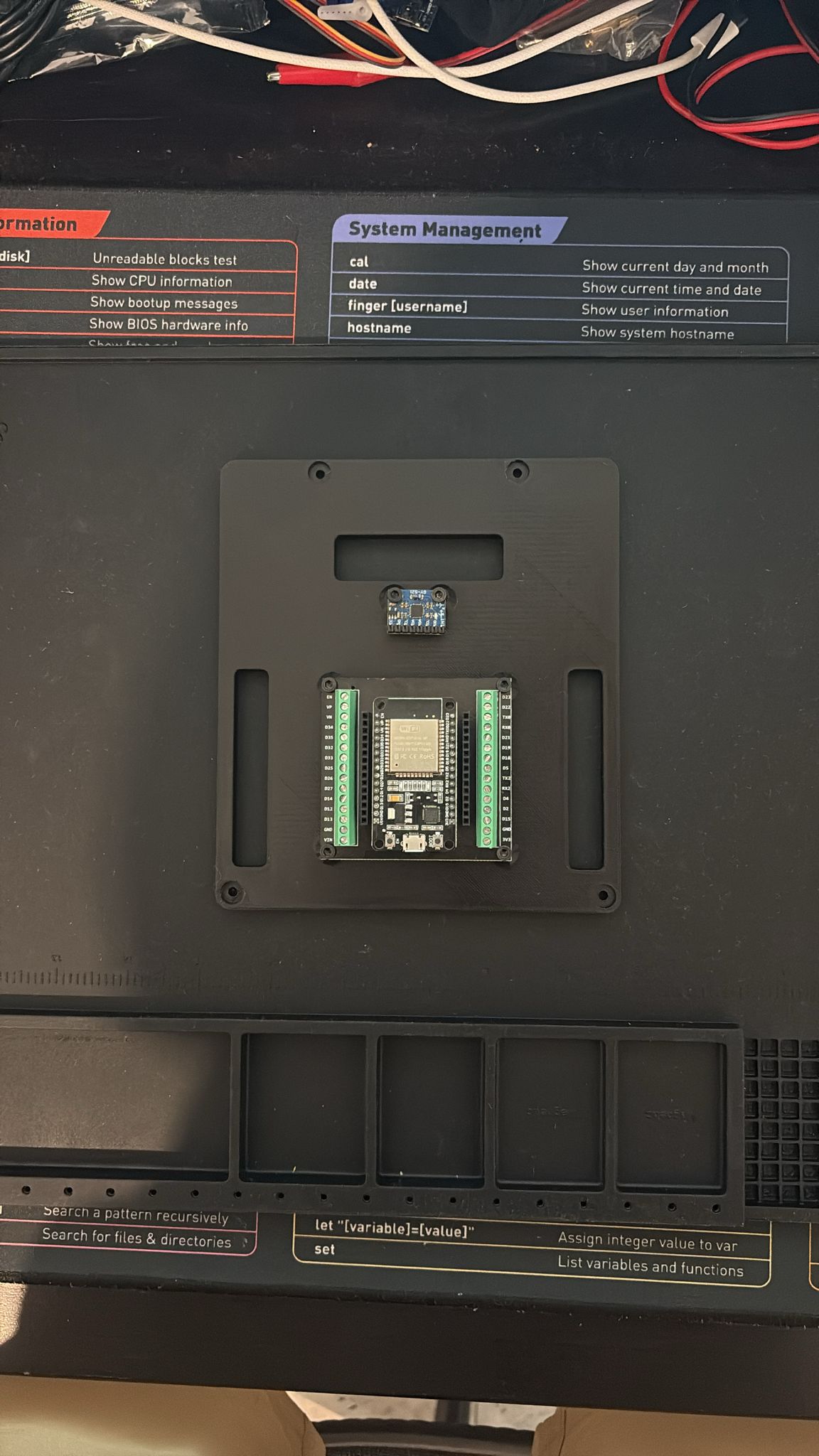 ESP32 mounted on top plate
