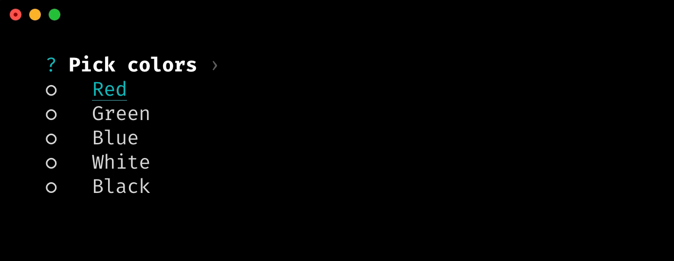 multiselect prompt