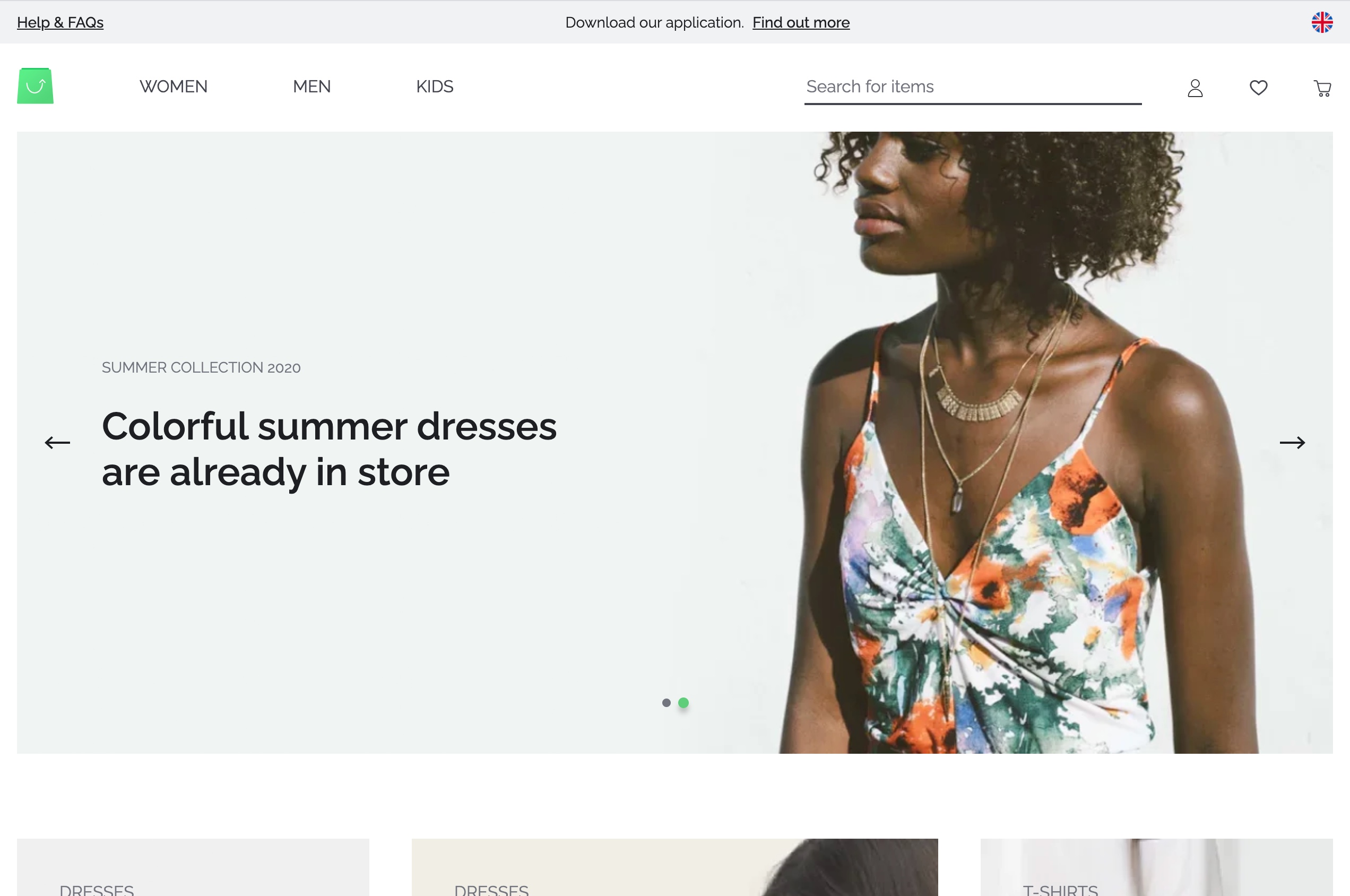 Vue Storefront Next E-commerce Store Example Preview
