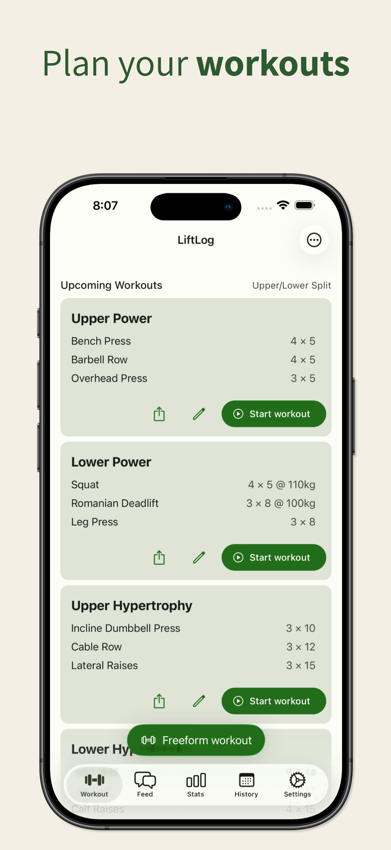 App home page screenshot