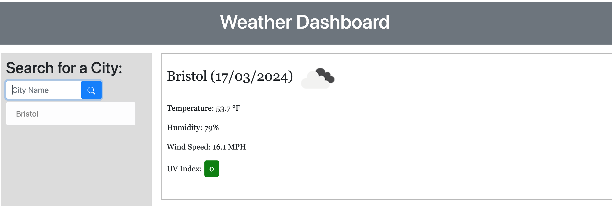 Weather Dashboard image 1