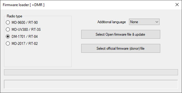 Firmware-Loader-Fenster (MK22)