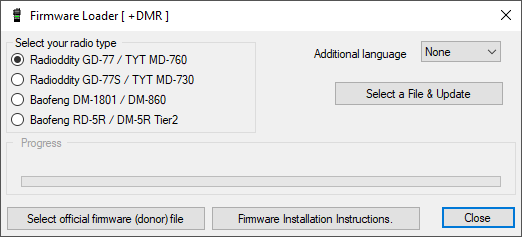 Firmware-Loader-Fenster (STM32)