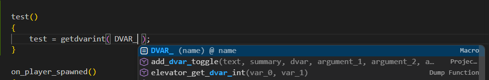 Preprocessor completion screenshot