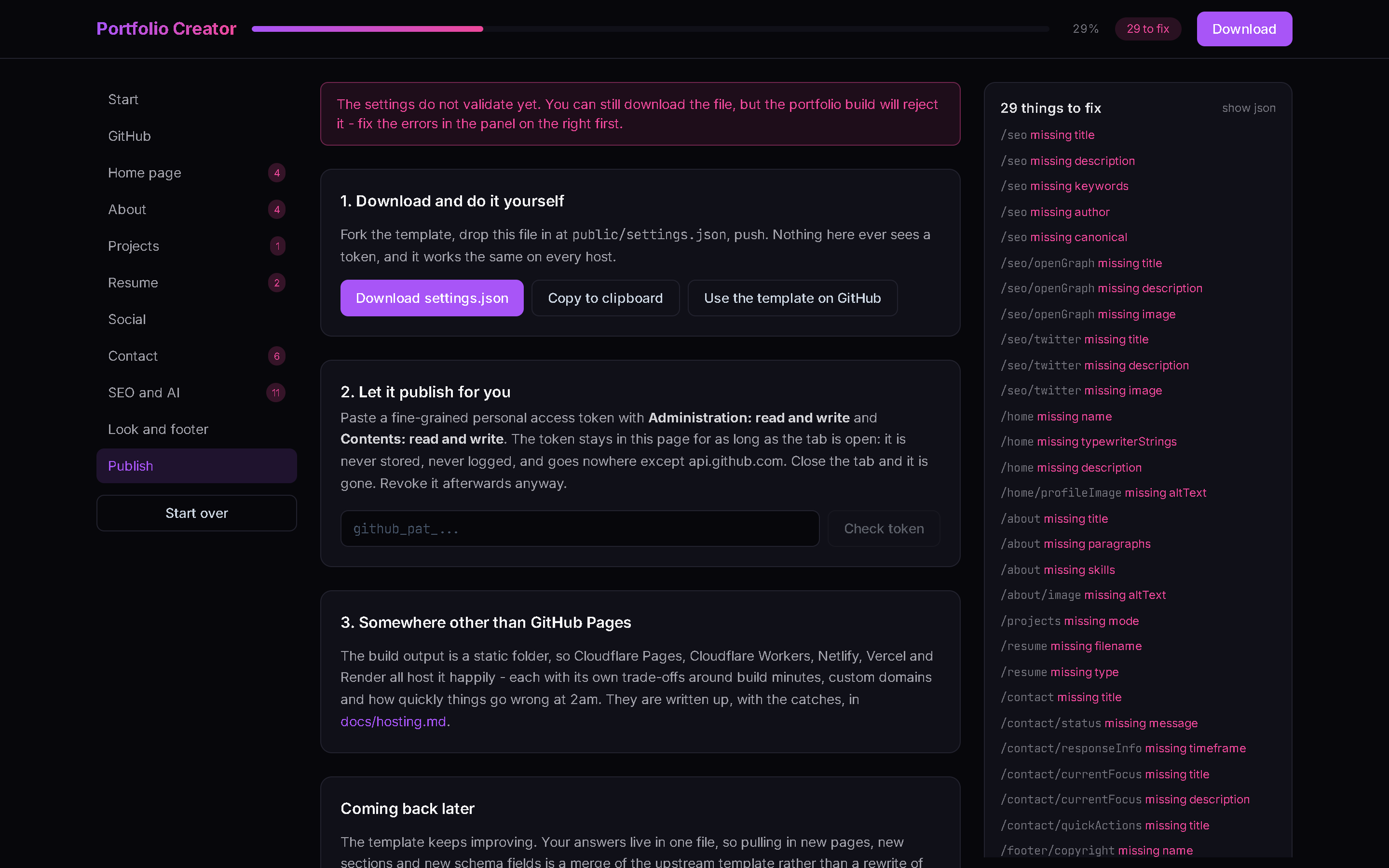 The publish step