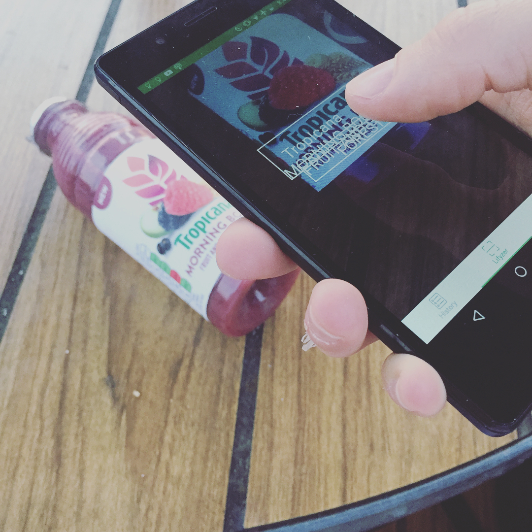 Scan a bottle of juice