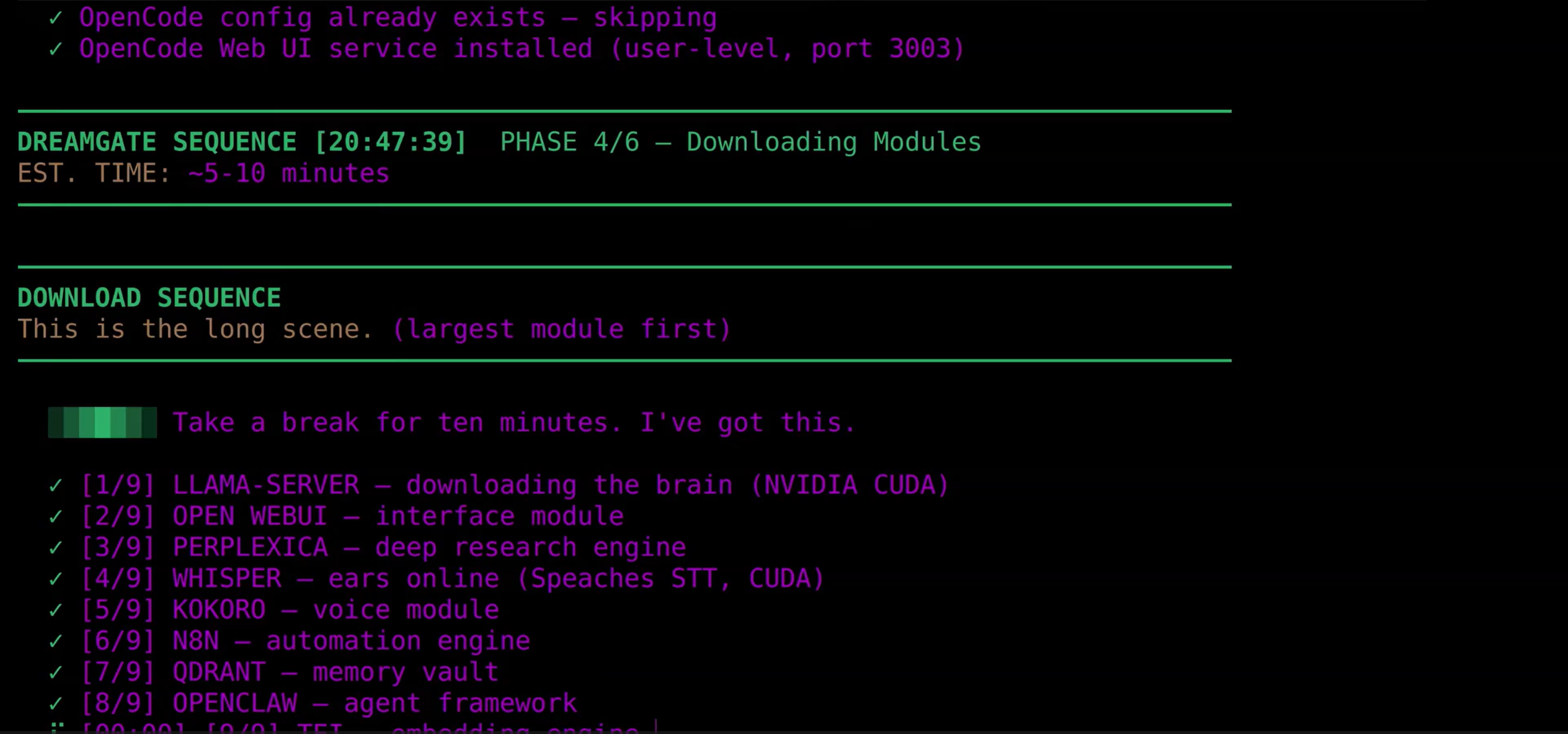 Installer downloading modules