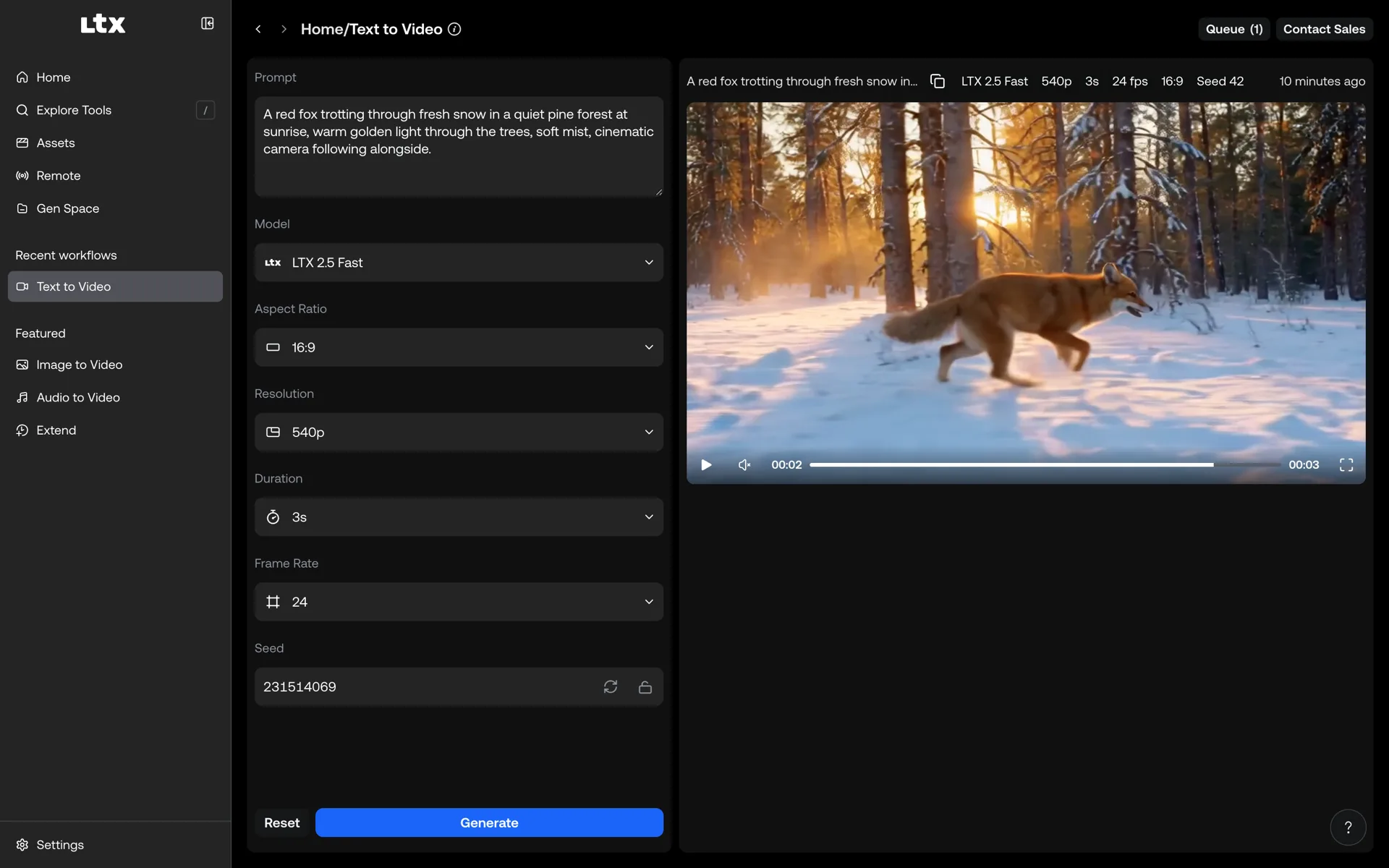 Text to Video with a finished result