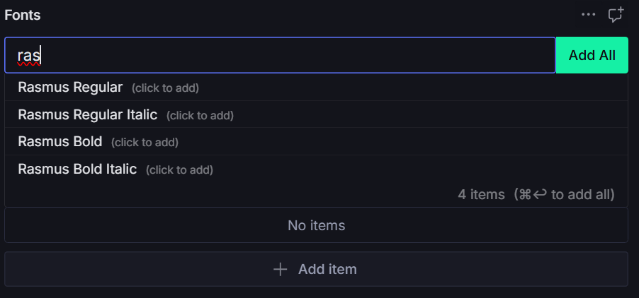 Search mode โ typing a query returns matching documents with click-to-add and bulk Add All