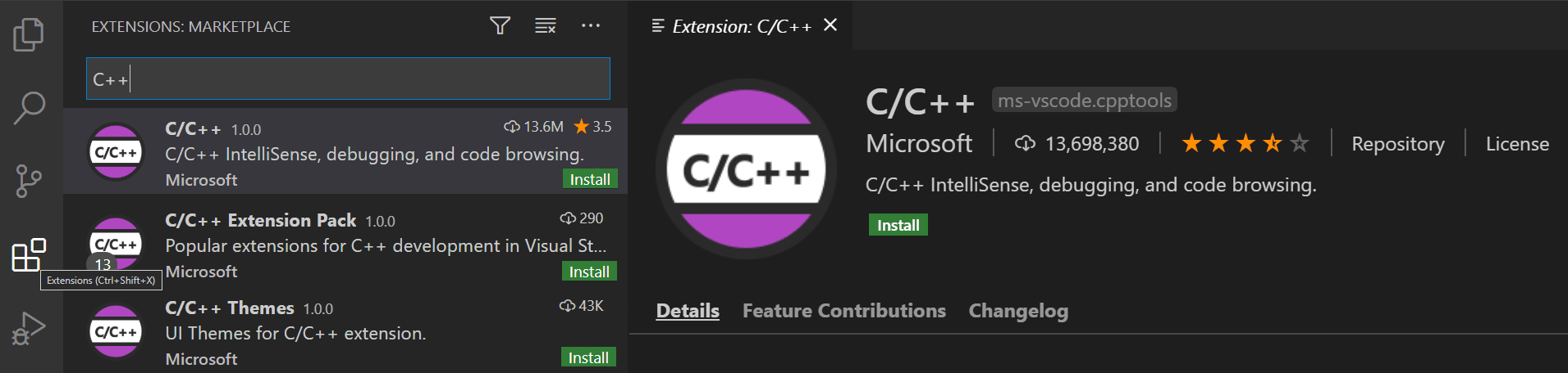 C/C++ extension