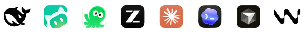 DeepSeek Harness, WorkBuddy, Qwen Work, ZCode, Claude Code, Codex, Cursor, and Windsurf
