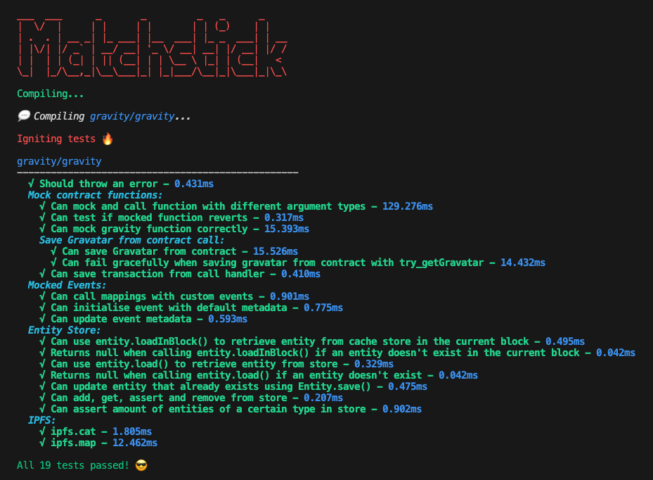 Matchstick saying “All tests passed!”