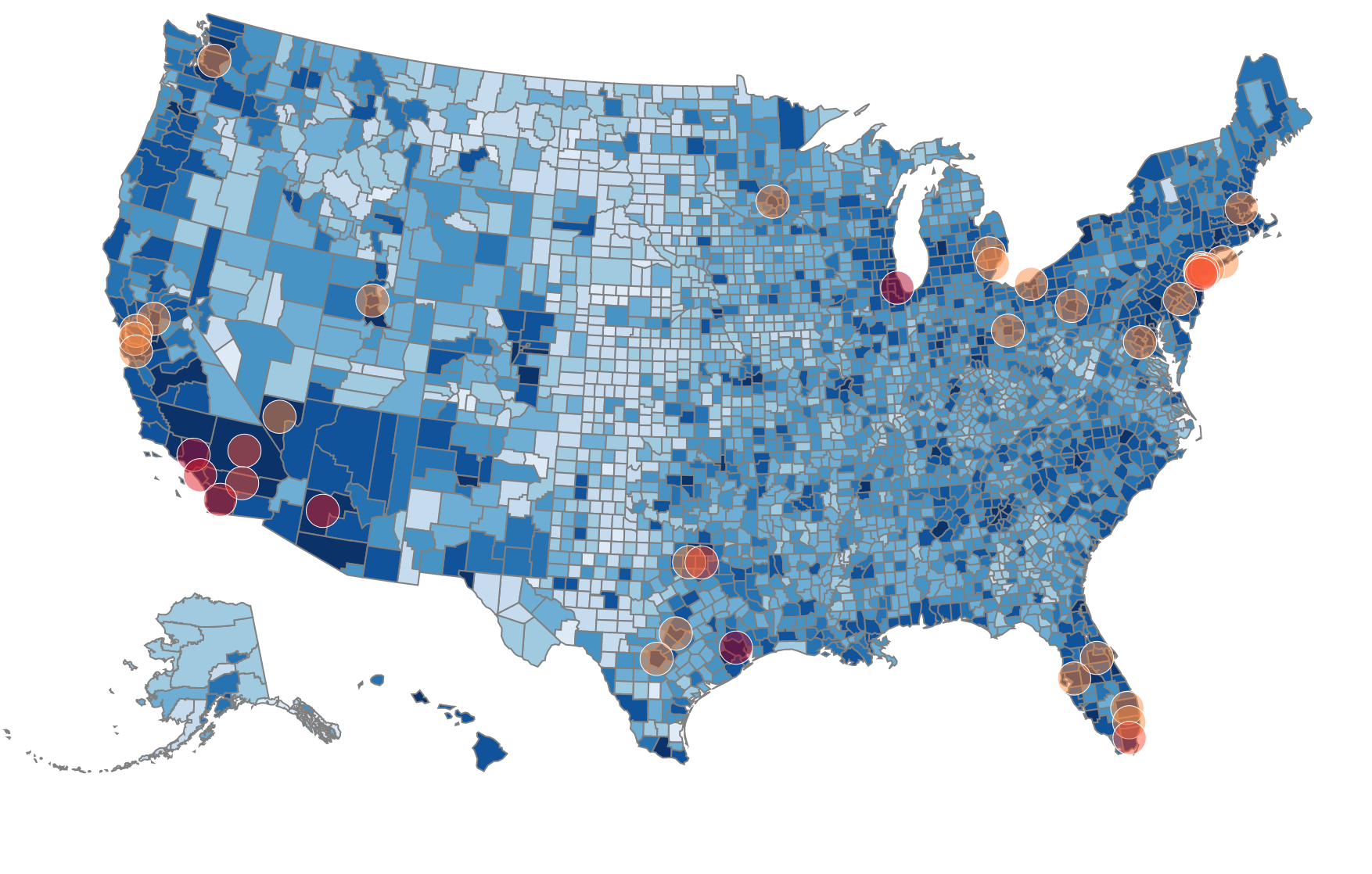 Choropleth with bubbles