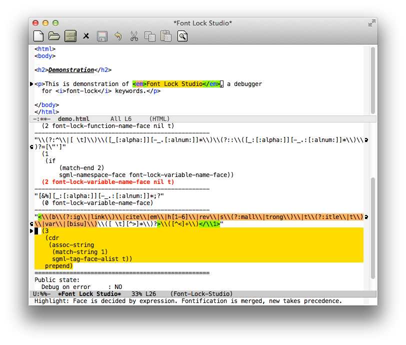 See doc/demo.png for screenshot of Font Lock Studio