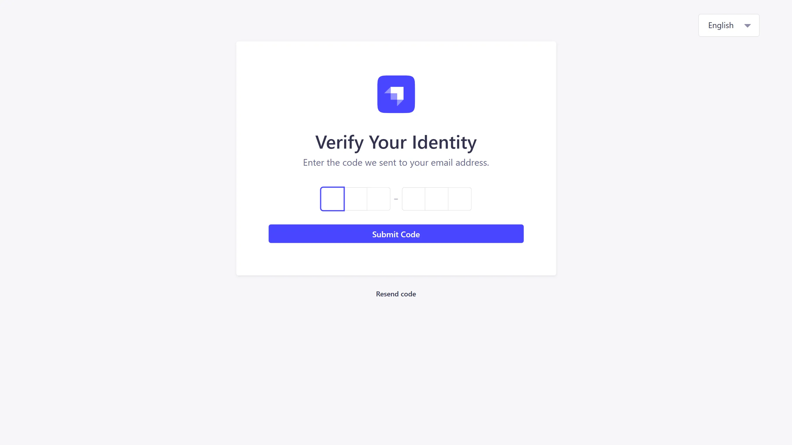 verification screen