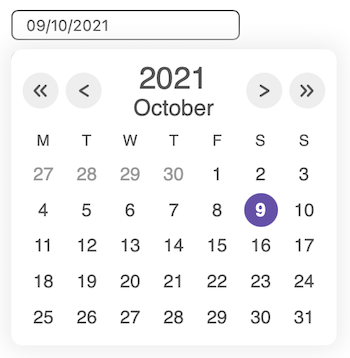 DatePicker component example