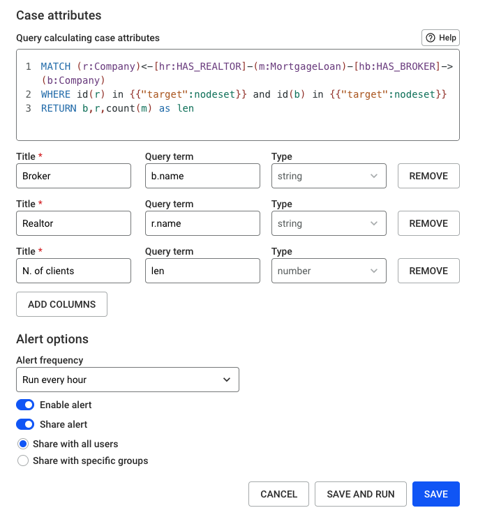 Alert configuration