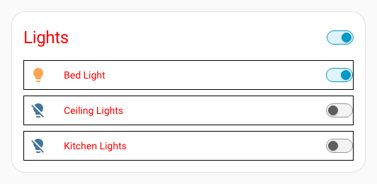 Red theme row border example