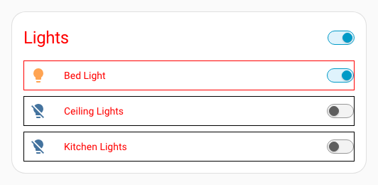 Red theme with template row borders