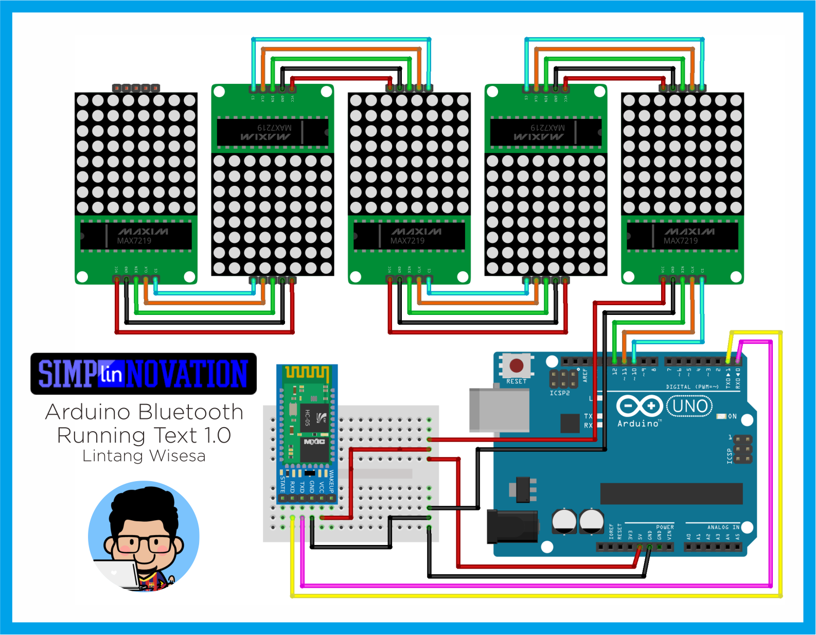 Bluetooth Running Text 1.0 schematics