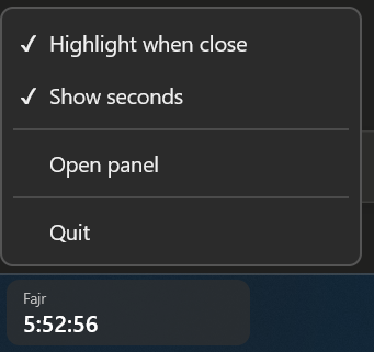 Context menu