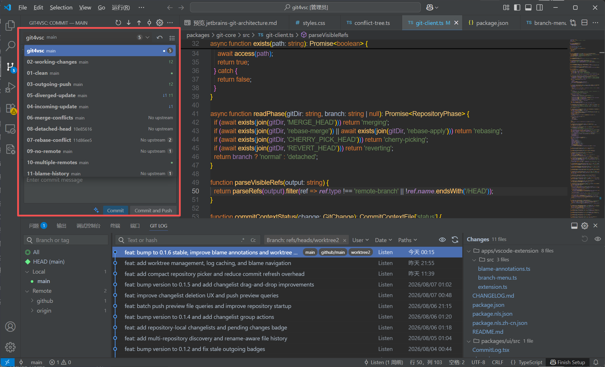 Git4VSC multiple repository workflow