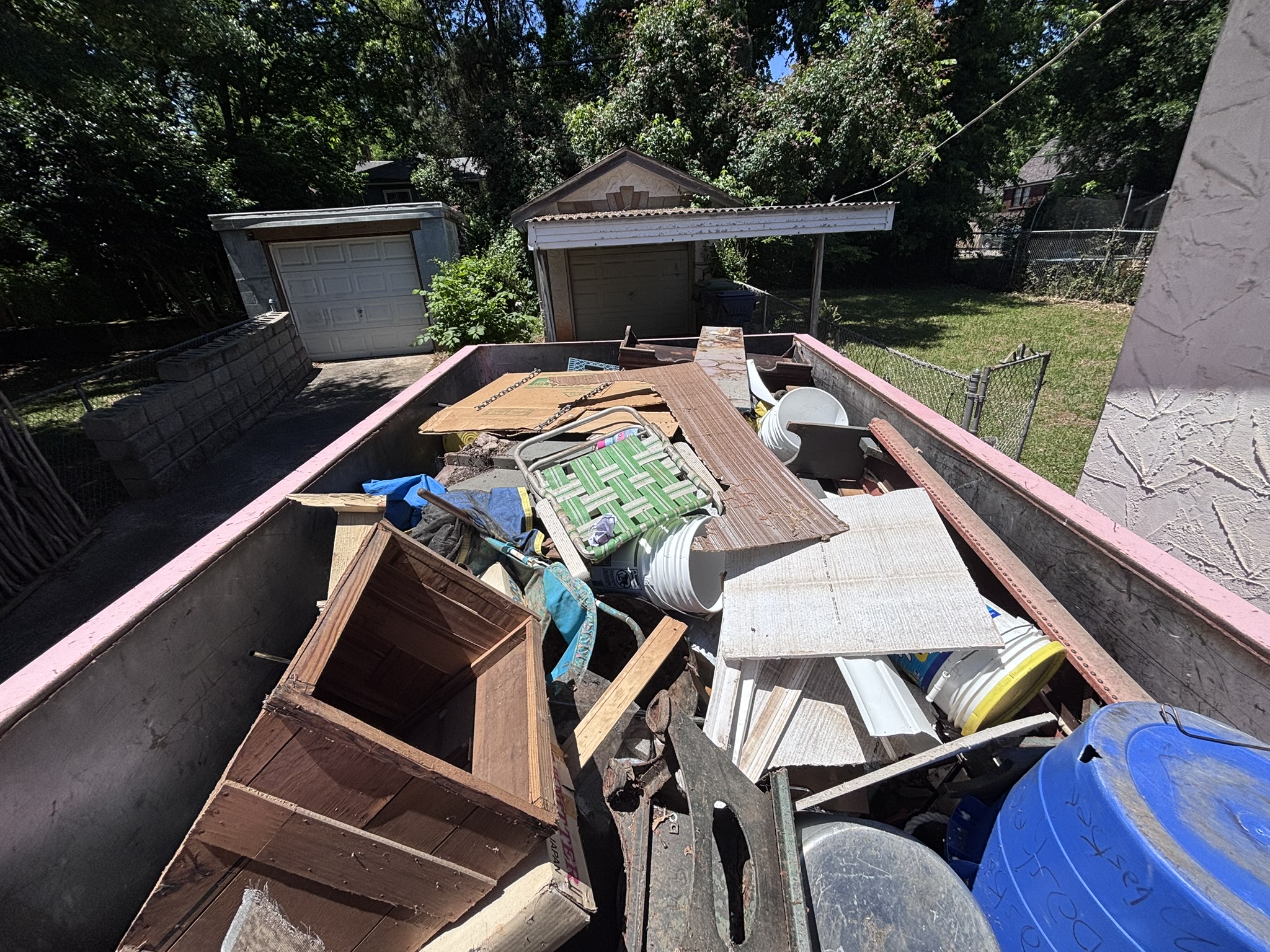 A perfectly loaded Little Junkers dumpster
