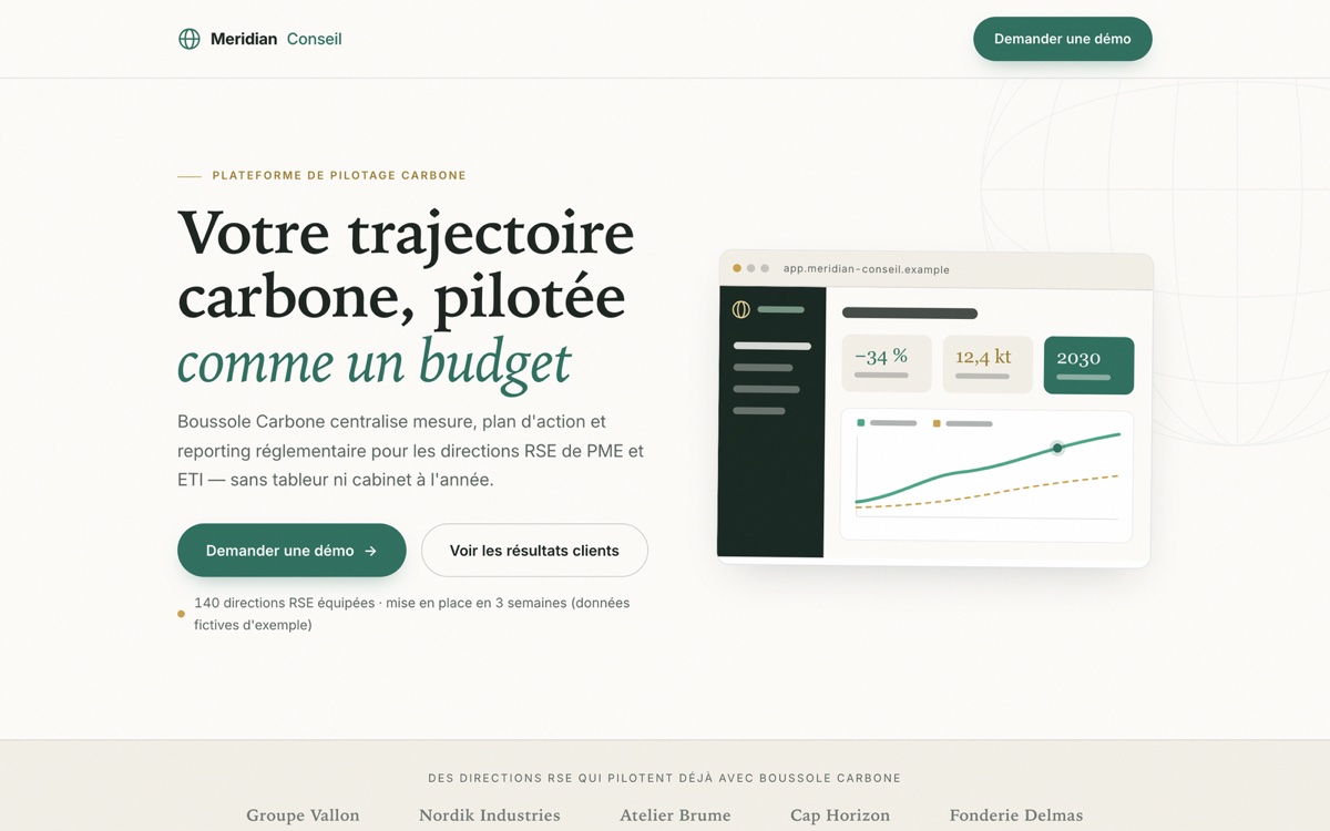 B2B demo landing page