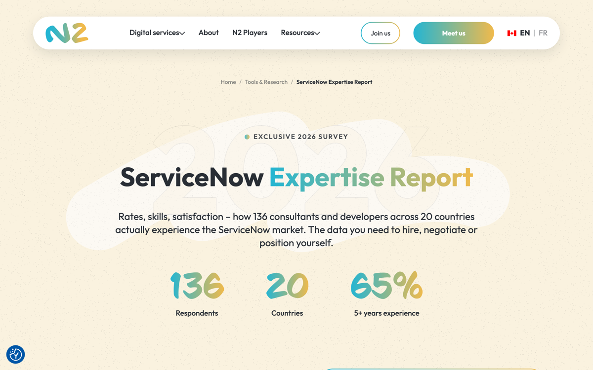 ServiceNow Expertise Report 2026 — interactive industry report