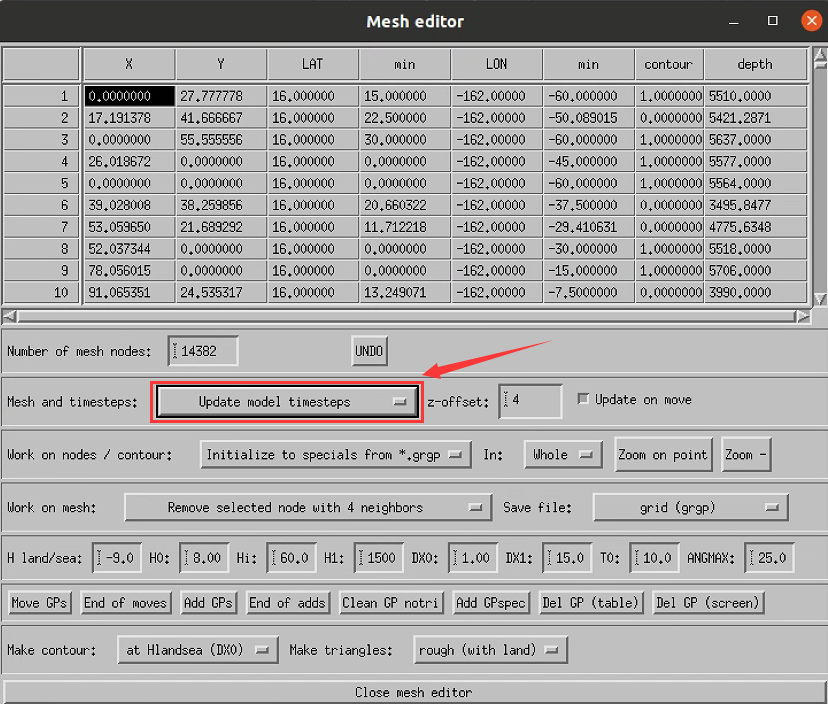 在Mesh and timesteps部分选择Update model timesteps