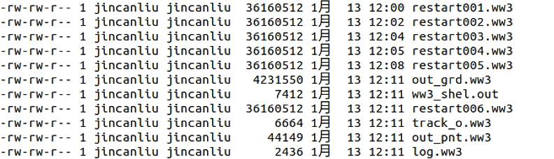 ls -lrt 显示最新生成的文件