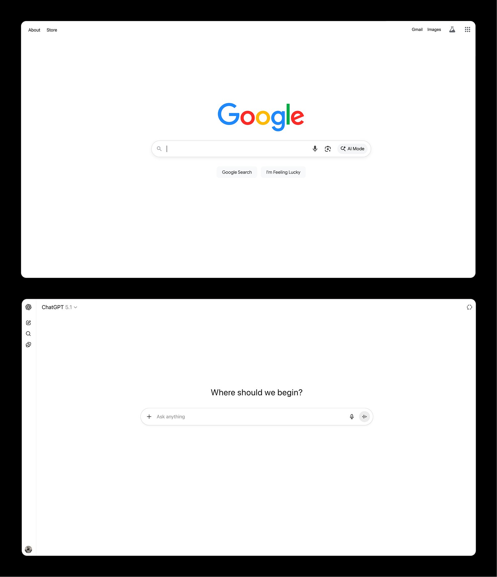 The most popular form of AI today look like Google search of the past. To quote Marshall McLuhan: "we are always driving into the future via the rearview window."