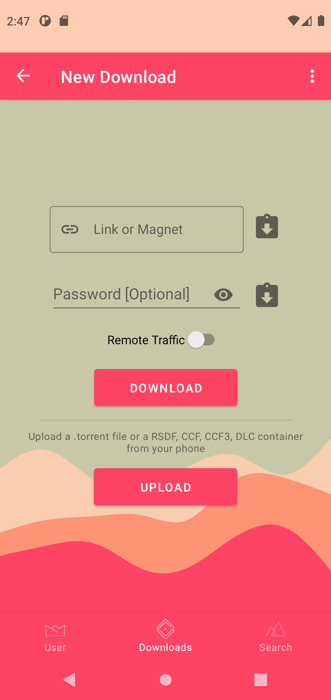 New download screen