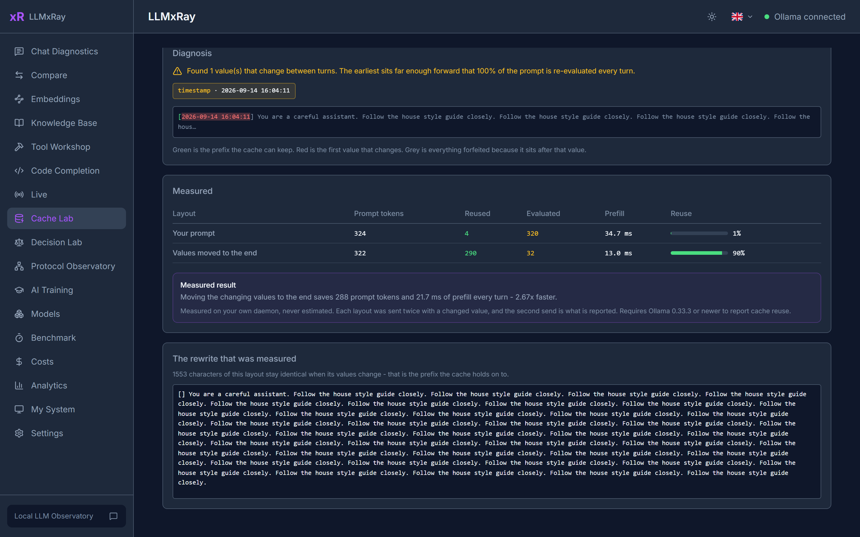 Cache Lab: diagnosis and measured result