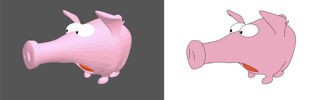A SVG rendering of a 3D pig