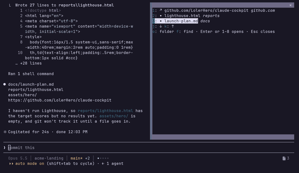 The find field: f opens it and typing "lau" narrows the list; Tab moves into the matches and j walks them; f returns to the field, the text is changed to "rep", and Esc goes back to the full list