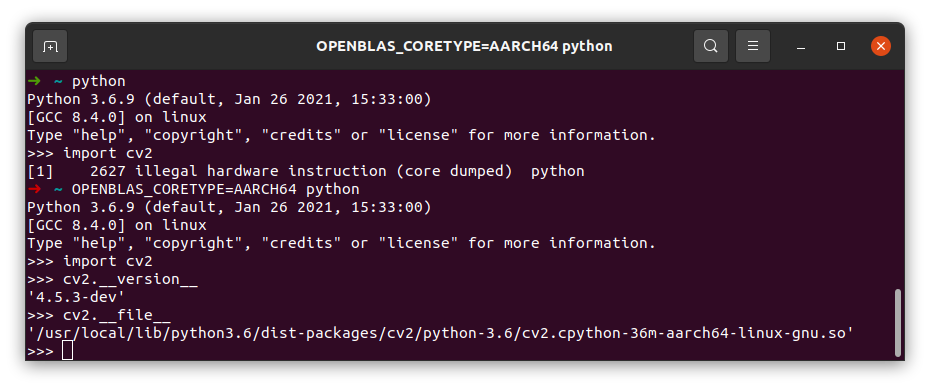 AGX Xavier OpenCV Python Import Issue